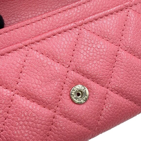 CHANEL Matelasse Bifold Wallet Card Case Calfskin Pink A80799 - Picture 14 of 14